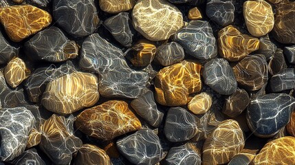 Sunlit Stones: Riverbed Reflections