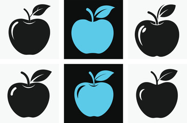 Apple vector icon, Apple silhouette vector set, apple icon bundle , vector illustration 
