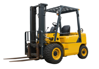 Isolated Yellow Forklift Truck