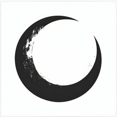 Abstract Moon Crescent Logo Design Black White Minimalist Branding