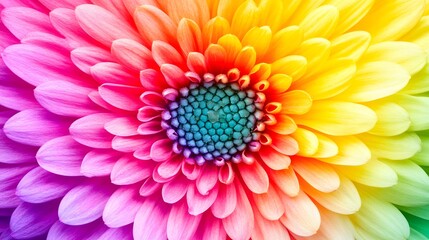 Vibrant Rainbow Flower Macro Photography
