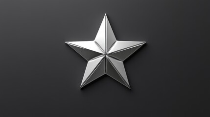 Obraz premium Silver Star On Dark Background A Metal Award