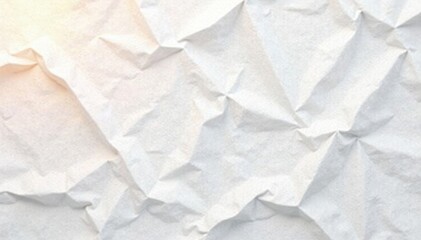 Obraz premium Crumpled white paper background, overhead shot , paper, image, design