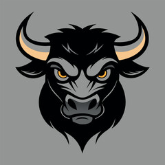 vector illustration of a bull, Angry Bull Silhouette Vector illustration
