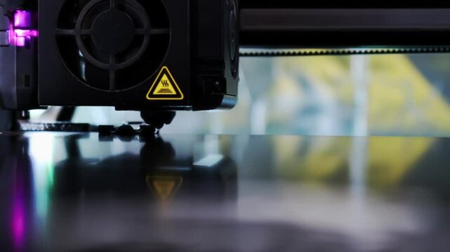 3d printing close shot of printhead