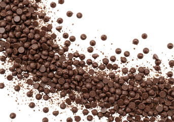 Isolated Chocolate Chips Pile on White