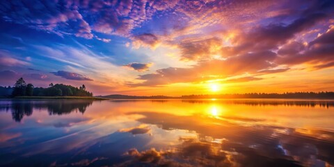 A warm golden glow illuminates a serene landscape with a subtle gradient effect, featuring a darkening sky transitioning to deep blues and purples at dusk, Gradient Effect, Dusk Light