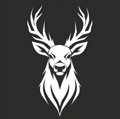 Majestic Deer Head Logo Design Elegant Antler Wildlife Emblem
