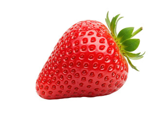 Isolated Single Ripe Strawberry