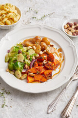 Pumpkin Brussels Sprout and Chestnut Medley 