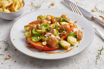 Pumpkin Brussels Sprout and Chestnut Medley 