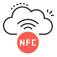 Online Banking Transaction, Secure Wireless Finance. Editable Stroke