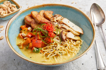 Indonesian Pumpkin Curry with Tempeh and Oyster Mushrooms
