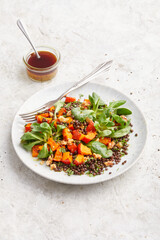 Lentil Pumpkin and Lambs Leaf Salad