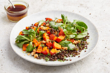 Lentil Pumpkin and Lambs Leaf Salad