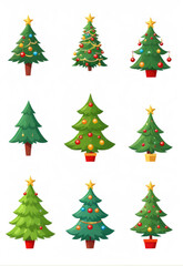 Christmas cartoon flat Christmas tree element