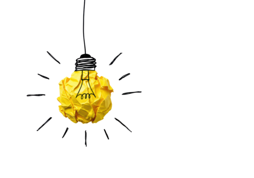 Isolated Crumpled Paper Light Bulb Idea