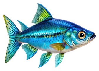 Stunning Blue Shark with Vibrant Hues and Sharp Details
