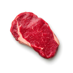 Fototapeta premium Fresh raw beef ribeye steak top view isolated on white background
