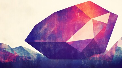 Abstract Geometric Low Poly Art Purple Pink Gemstone Background