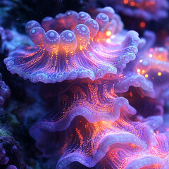 Psychedelic fractal design with glowing neon colors