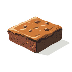 Flat vector brownie, minimalist design, isolated on a white background.

