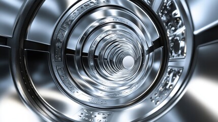 Abstract Metallic Concentric Rings Design Artwork