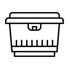 Food Container Outline Style Icon Design 