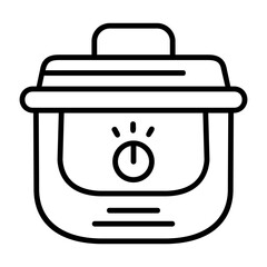 Slow cooker Outline Style Icon Design 