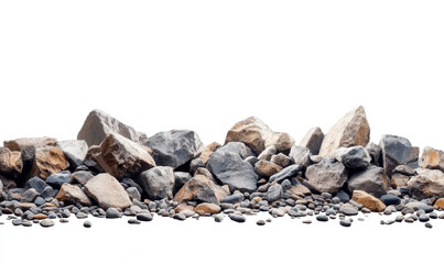 A pile of large stones and crushed stones