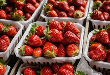 Strawberries for sale in the Serbian market