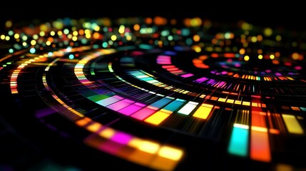 Abstract Colorful Circular Light Pattern Design