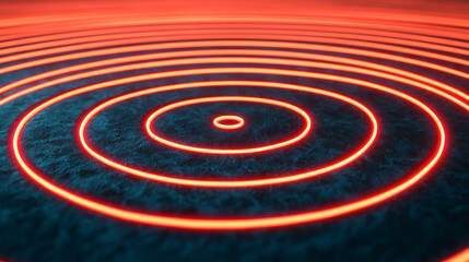 Fototapeta premium Abstract visualization of sound waves creating concentric circles in vibrant colors.