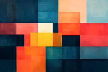 Fototapeta premium Abstract colorful geometric shapes creating a vibrant modern artwork.