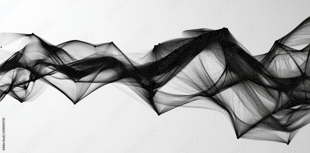 Poster a digital representation of an abstract blue plexus connection is depicted as isolated dots, showcas