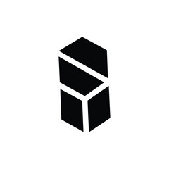 Modern black geometric abstract logo with cube-inspired design on a white background for branding and identity