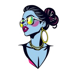 Dynamic Hip Hop Girl Illustration for Trendy T-Shirt Design