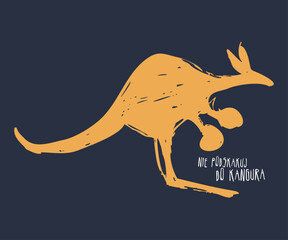 Abstract Kangaroo Design on Dark Background
