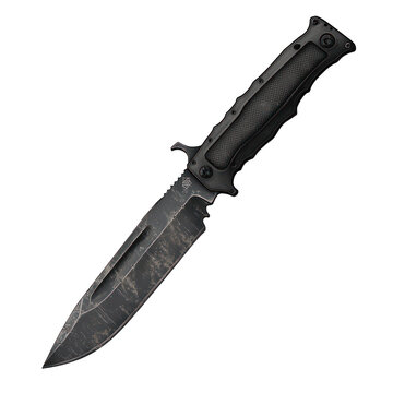 Tactical survival knife isolated on transparent background