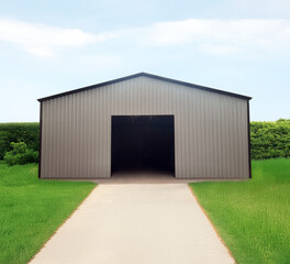 Obraz premium 3d illustration of new metal building.