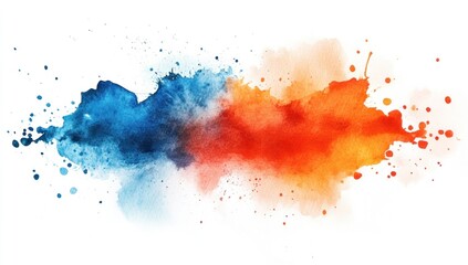 Obraz premium Abstract watercolor painting in blue and orange.