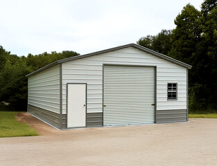 3d illustration of new metal building. © Vani
