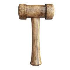 Wooden hammer mallet isolated on transparent background