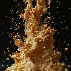 a splash of orange juice on a black background