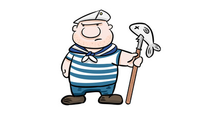 Hand drawn picture of Fisherman