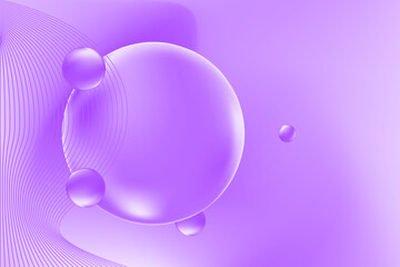 Abstract lavender color, futuristic blurry gradient texture. Elegant fluid glowing 3D violet, purple bubble, geometric technology background for product presentation, infographics, web banner.