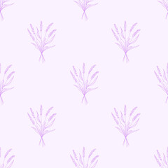 seamless floral pattern.Line art. Lavender vector pattern. Fabric prints, wallpapers, wrapping paper, stationery, home decor, invitations, packaging
