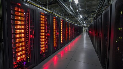 Fototapeta premium Supercomputer Data Processing