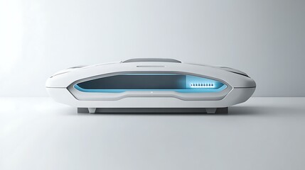 A modern, high-tech medical device designed for patient treatment, shown against a clean white background with a focus on the advanced technology