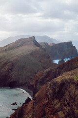Dramatic cliffs and rugged coastline of Madeira, Portugal


